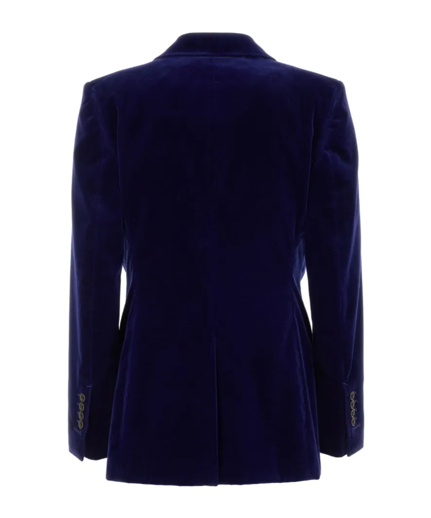 Velvet Single-Button Blazer