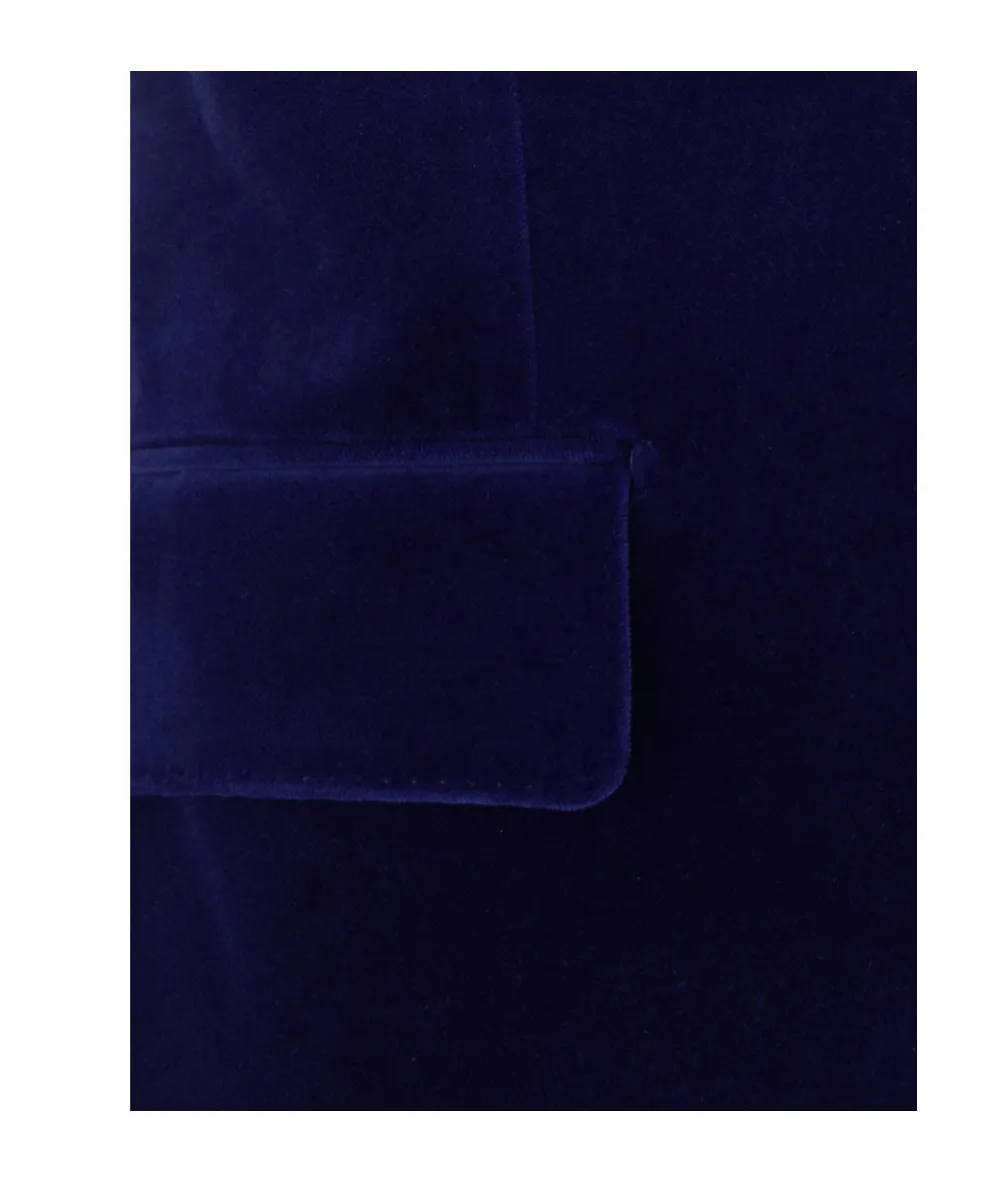 Velvet Single-Button Blazer