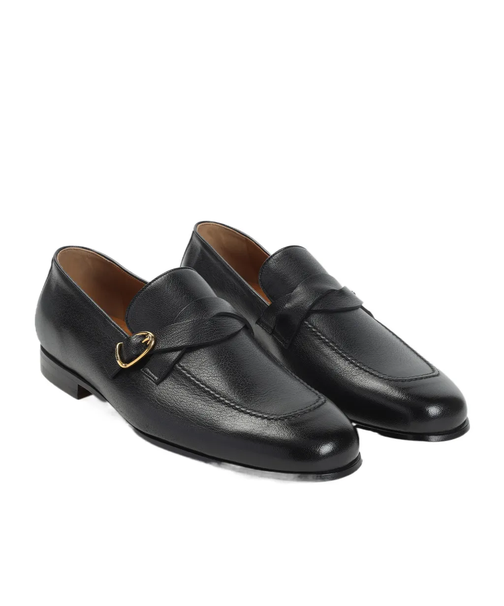 Buckle-Detail Leather Loafers