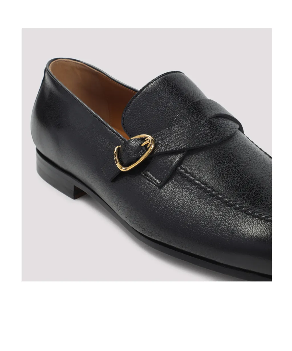 Buckle-Detail Leather Loafers