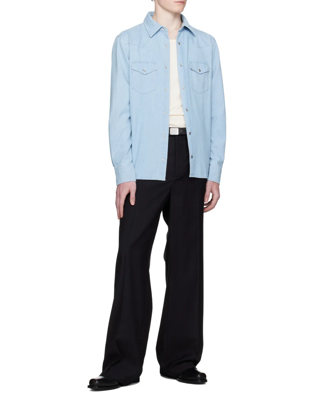 Double-Pocket Denim Shirt