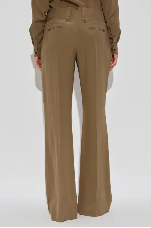 Pleated Button-Fastening Trousers