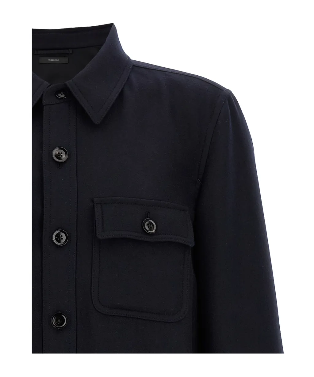Button-Down Flap-Pocket Shirt Jacket
