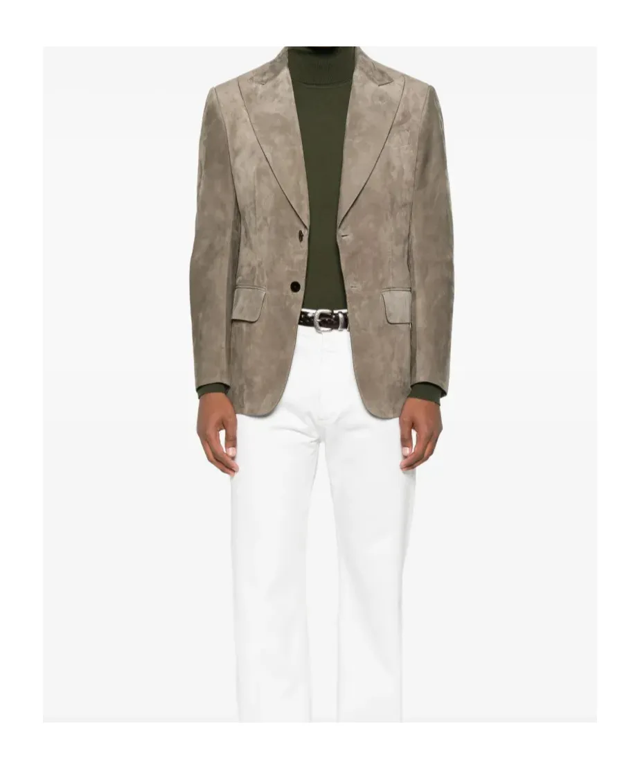 Single-Breasted Suede Blazer