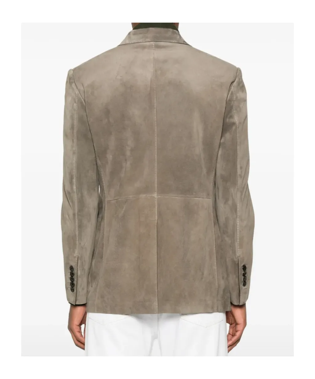 Single-Breasted Suede Blazer