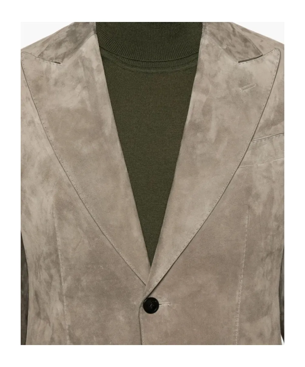 Single-Breasted Suede Blazer