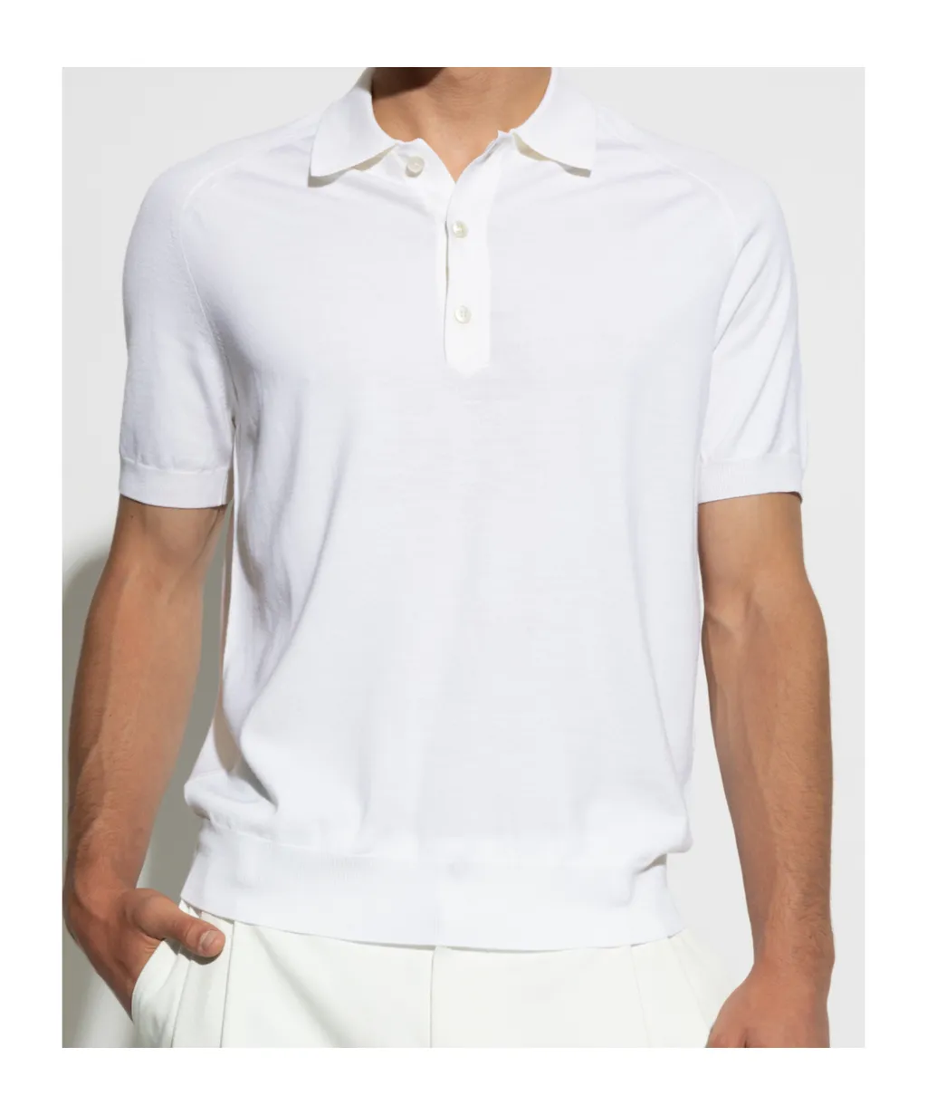 Short-Sleeved Knitted Polo Shirt