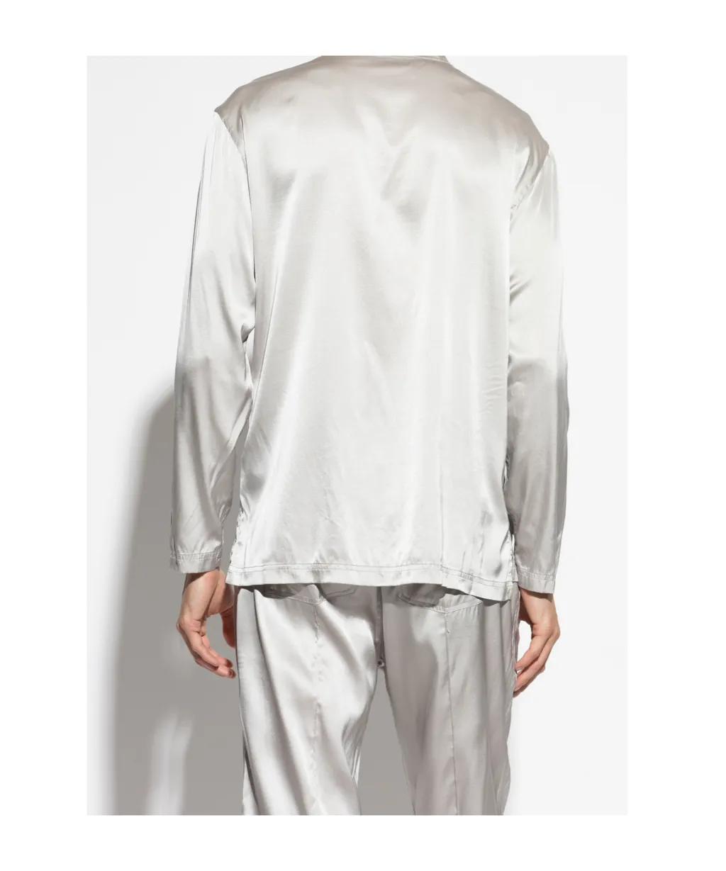 Silk-Blend Pajama Shirt