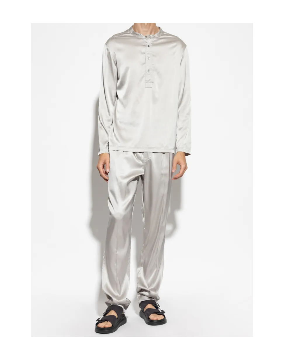 Silk-Blend Pajama Shirt
