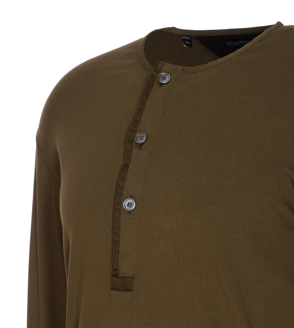 Button Detailed Crewneck Jumper