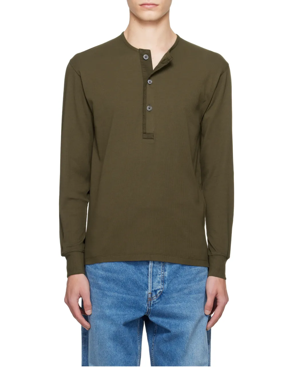 Button Detailed Crewneck Jumper