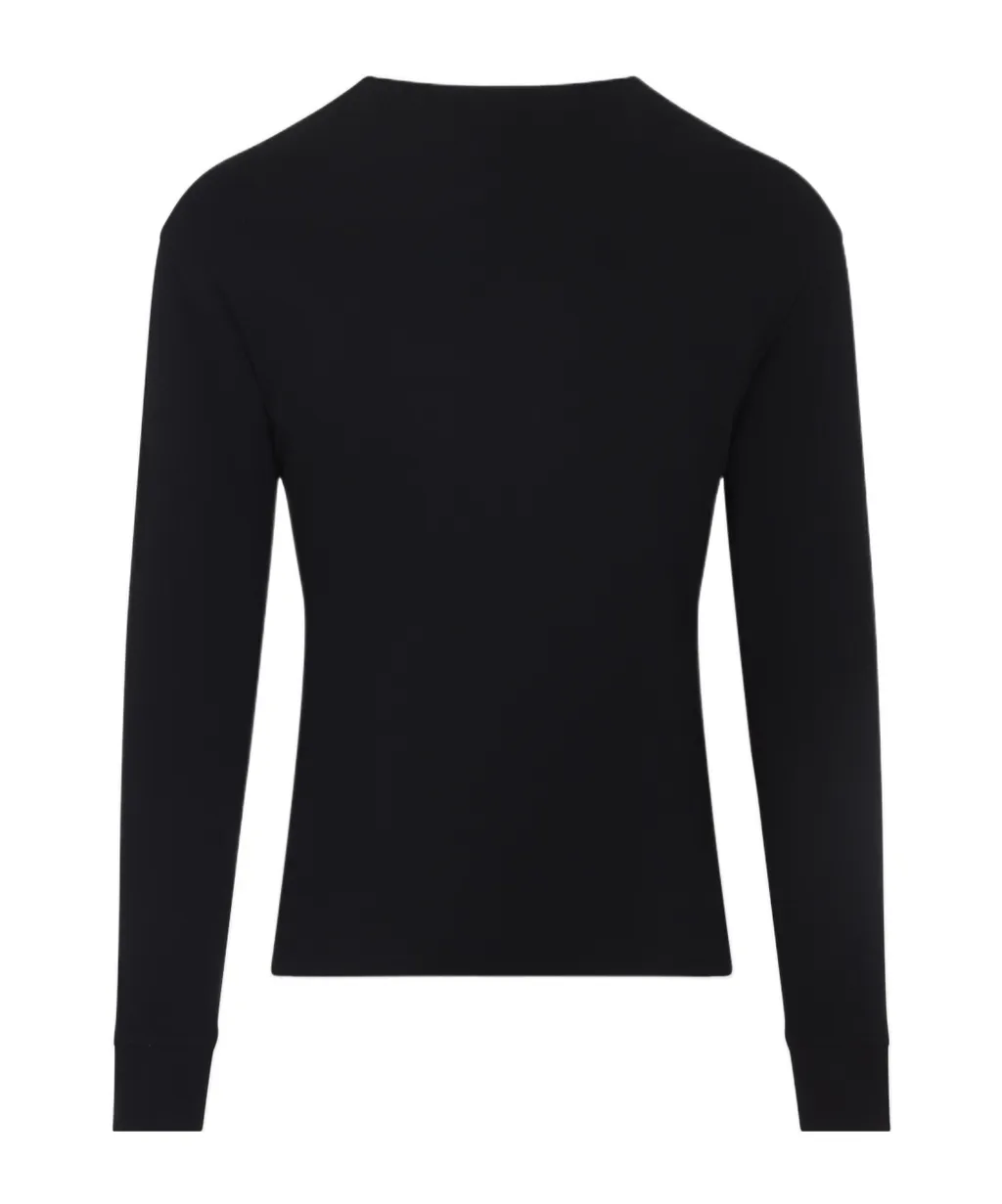 Button Detailed Crewneck Jumper
