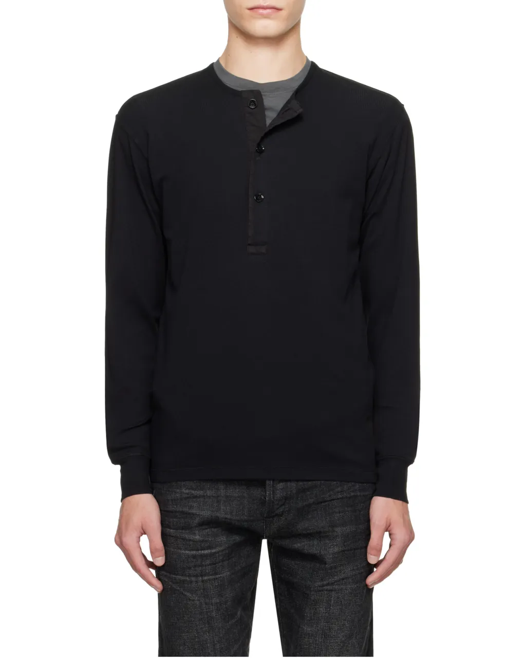 Button Detailed Crewneck Jumper