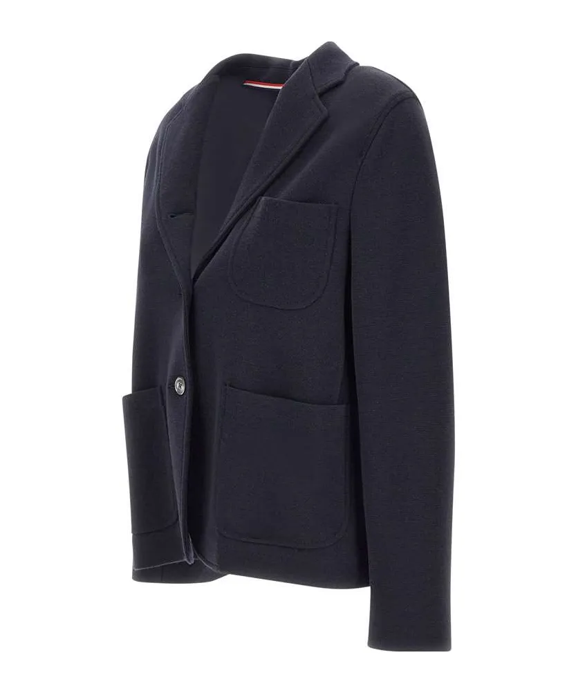 Logo-Patch Straight Hem Blazer