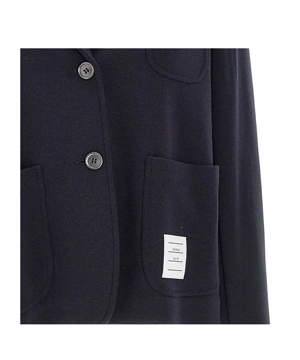 Logo-Patch Straight Hem Blazer