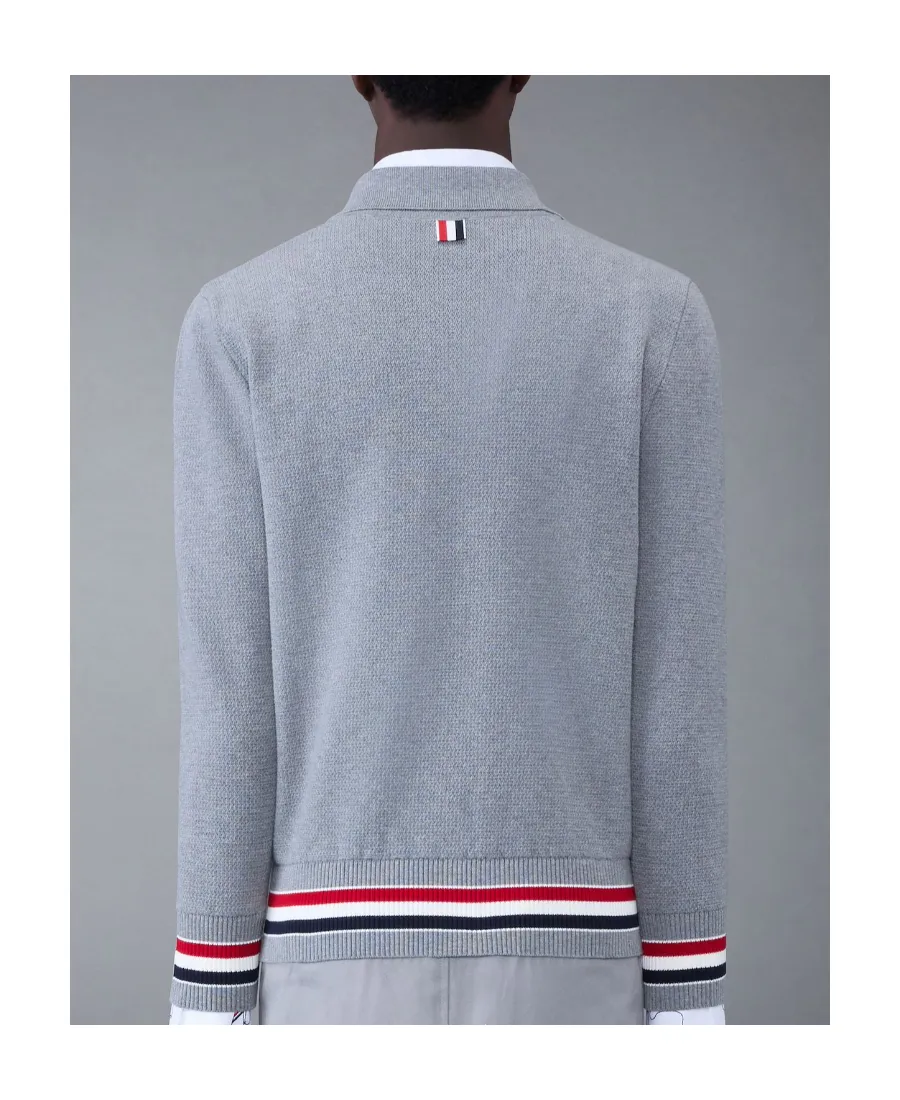 Textured Striped Bomber Jacket