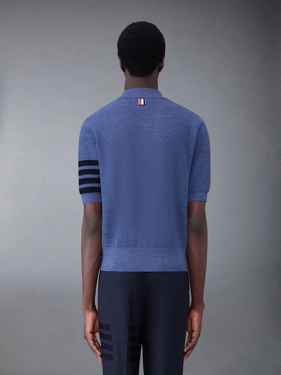 Stripe-Detail Short-Sleeved Polo Shirt