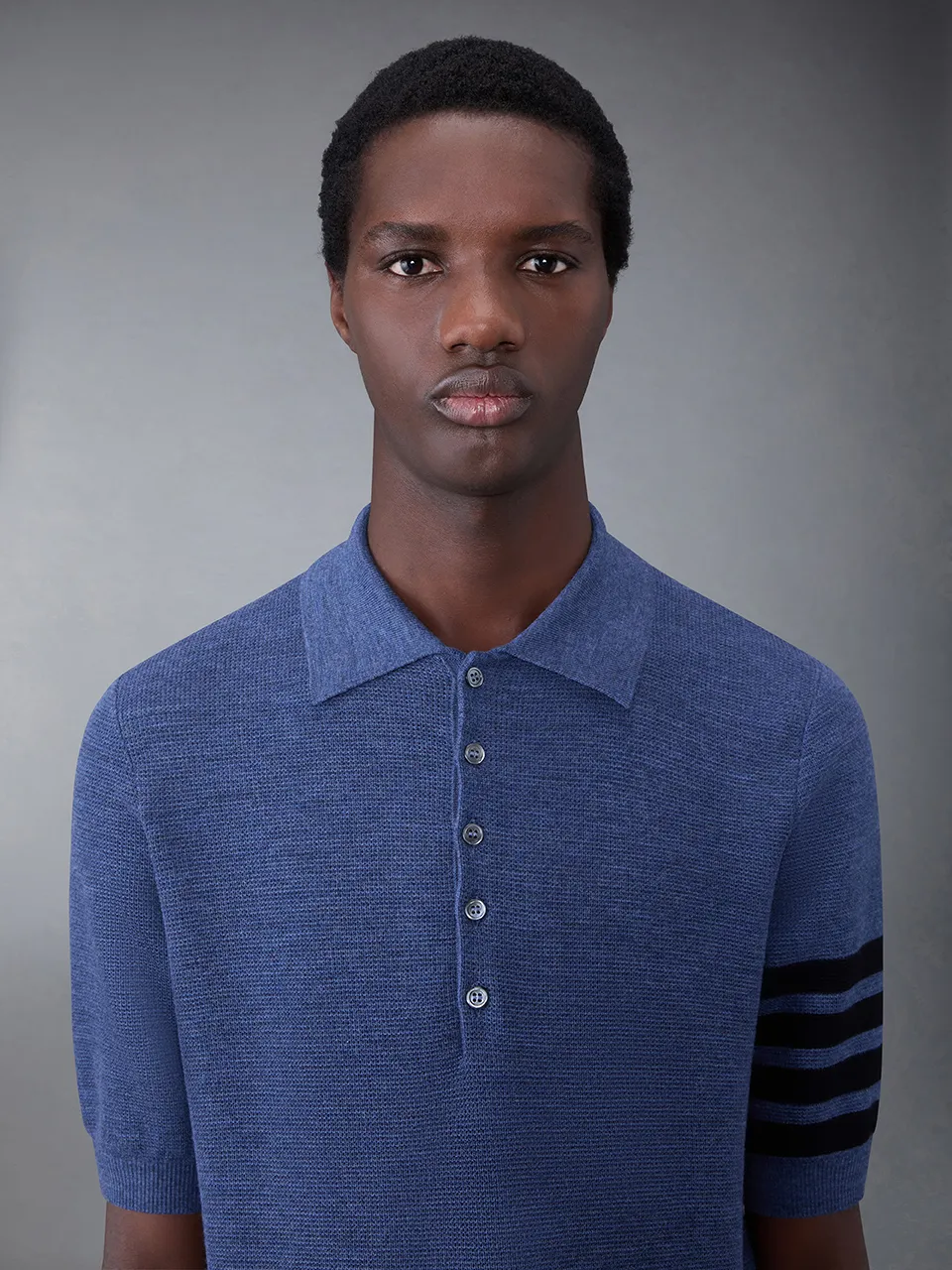 Stripe-Detail Short-Sleeved Polo Shirt