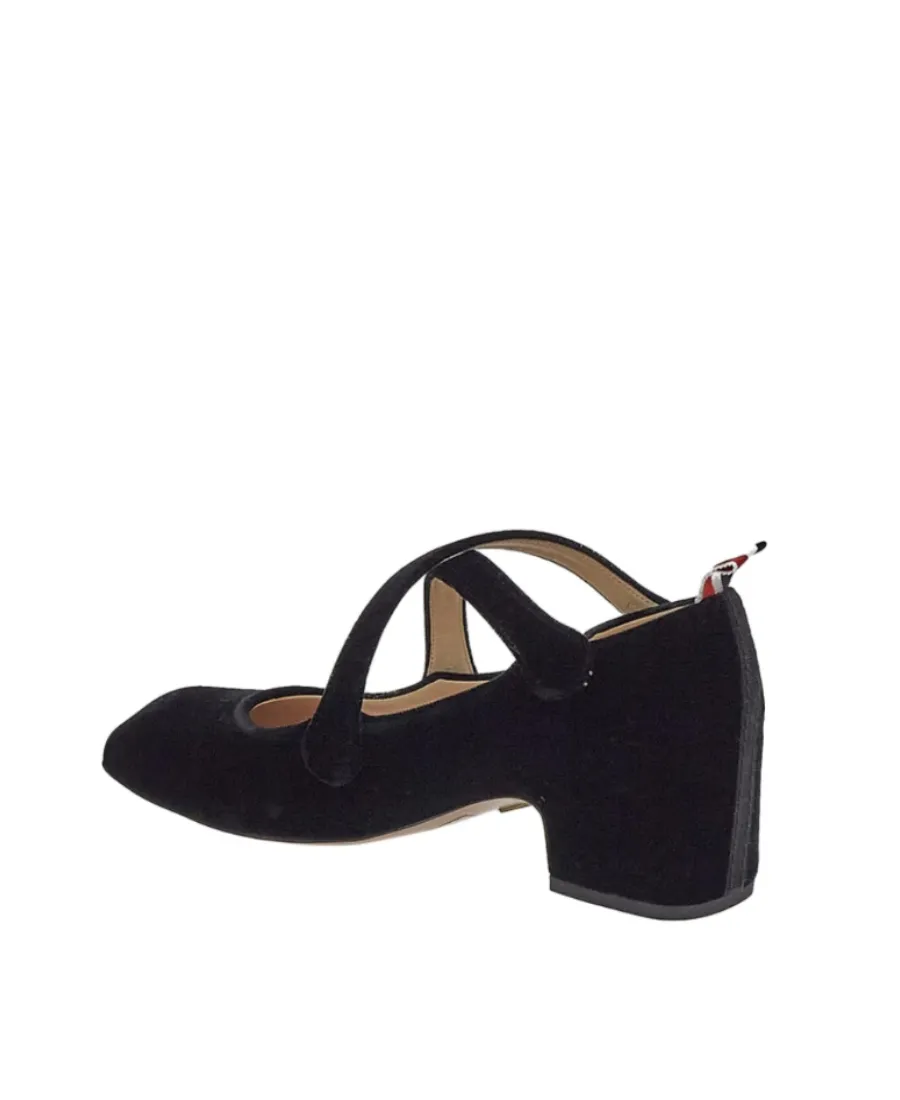 Criss Cross Straps Velvet Pumps