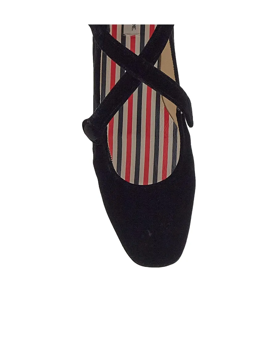 Criss Cross Straps Velvet Pumps