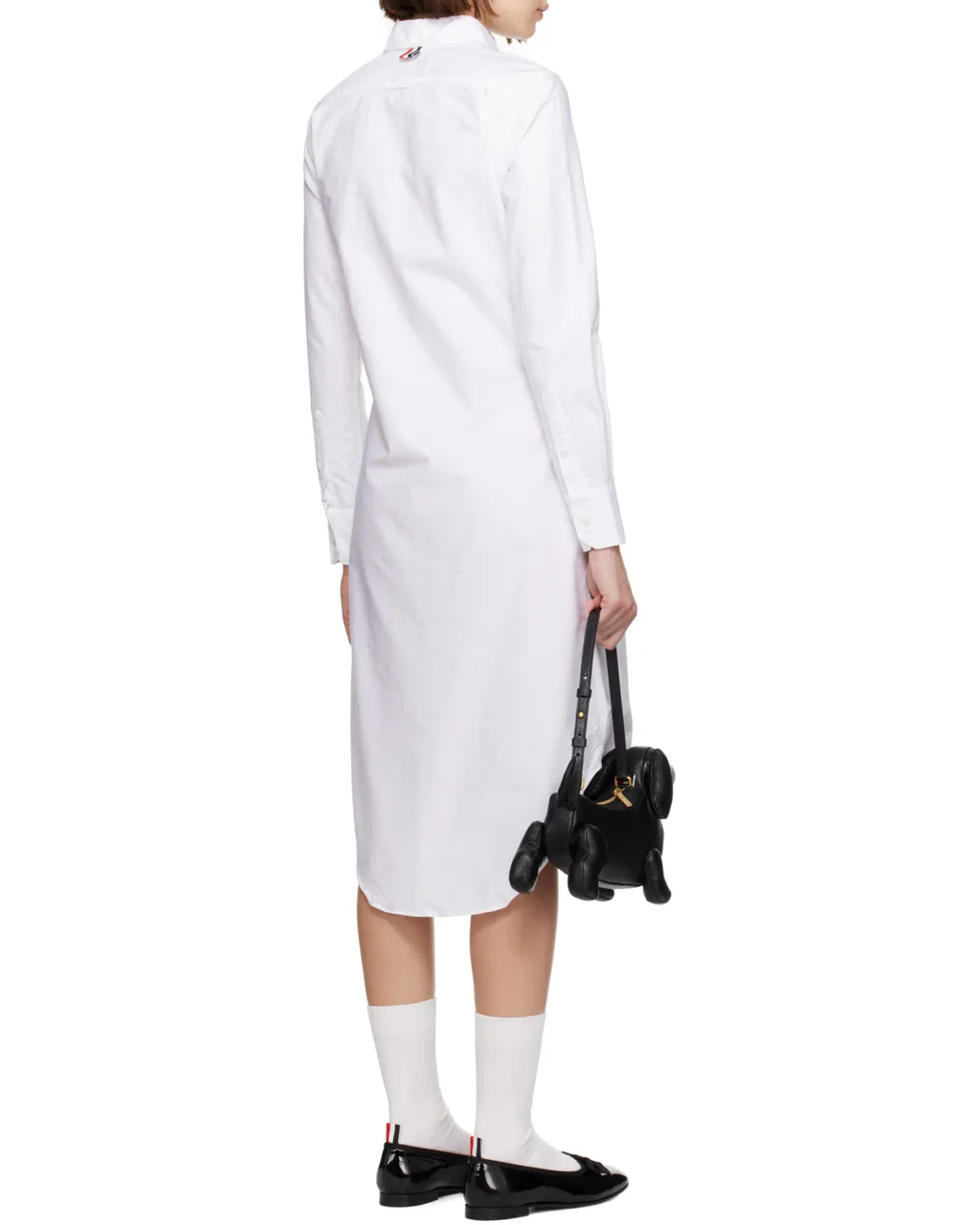 Buttoned Knee-Length Shirt Dress