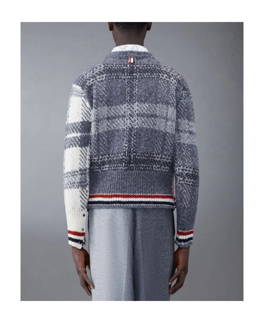Tartan Printed Ribbed Pullover
