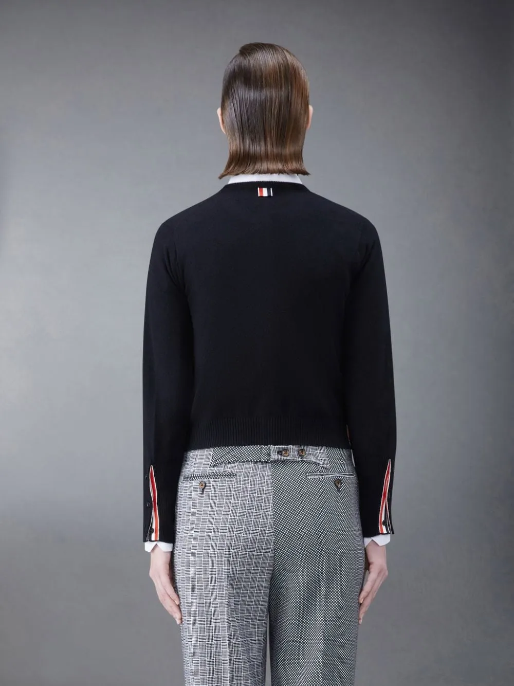 Ribbed-Knit Crewneck Cardigan