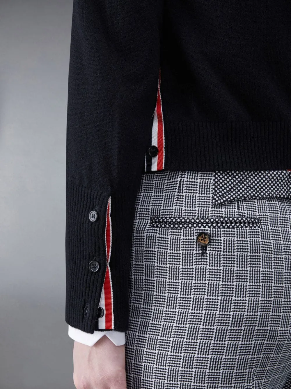 Ribbed-Knit Crewneck Cardigan
