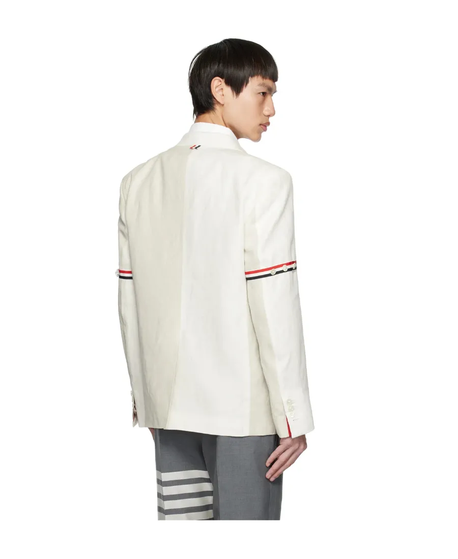 Rwb Stripe Single-Breasted Linen Blazer