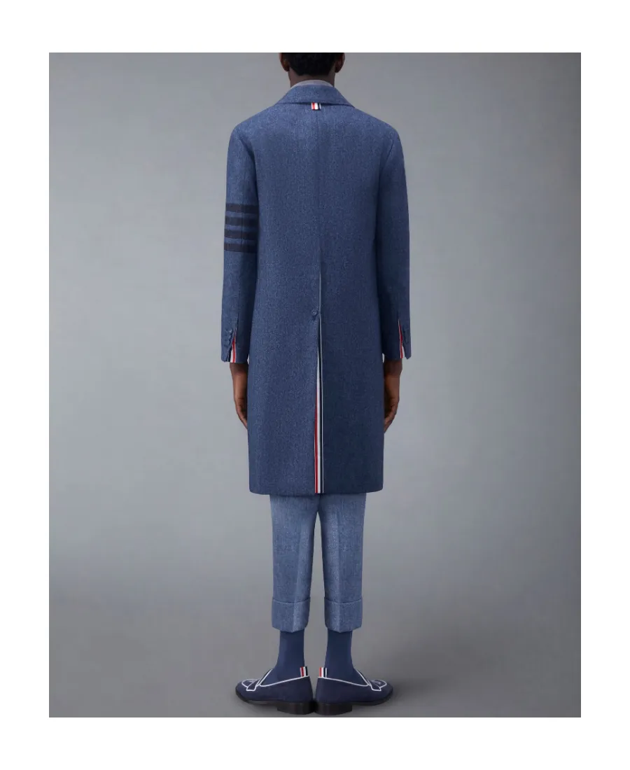 Stripe-Detailed Concealed Fastened Coat