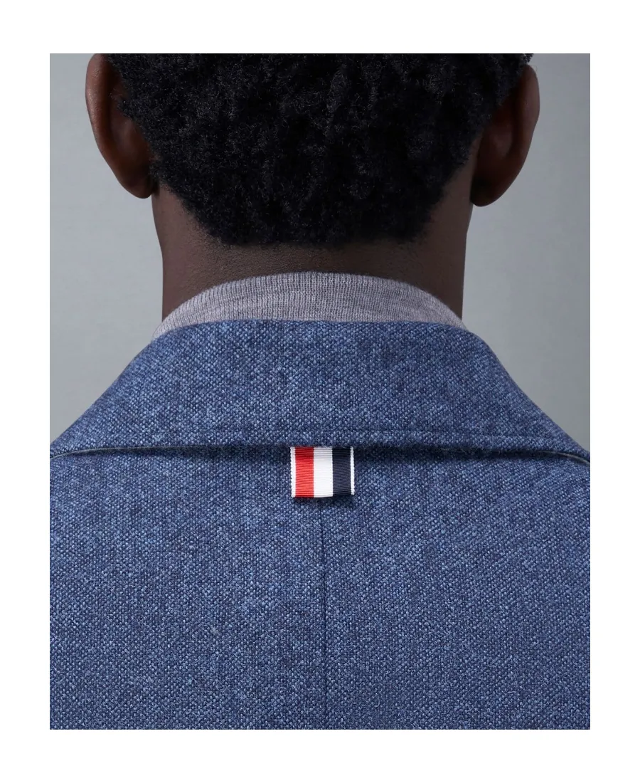 Stripe-Detailed Concealed Fastened Coat
