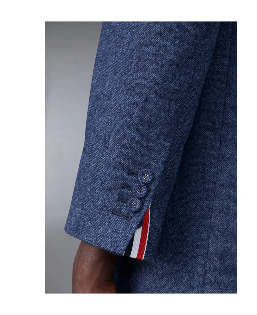 Stripe-Detailed Concealed Fastened Coat