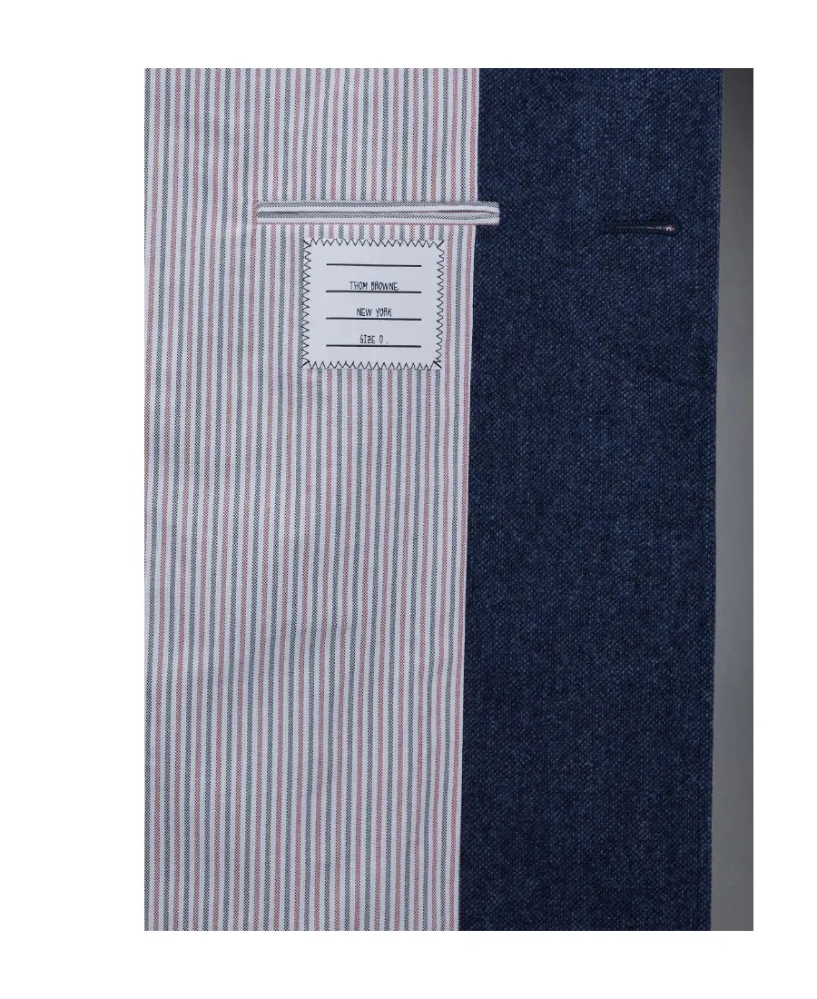 Stripe-Detailed Concealed Fastened Coat