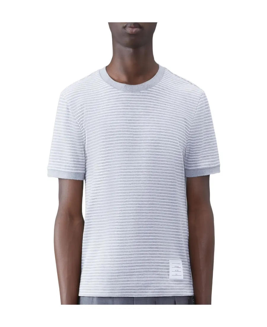 Pinstripe Pattern Crewneck T-Shirt