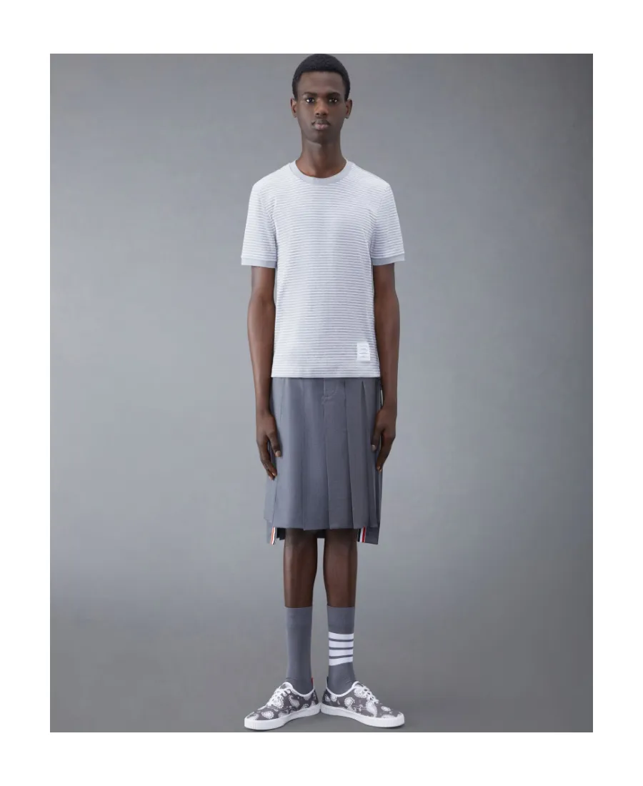 Pinstripe Pattern Crewneck T-Shirt