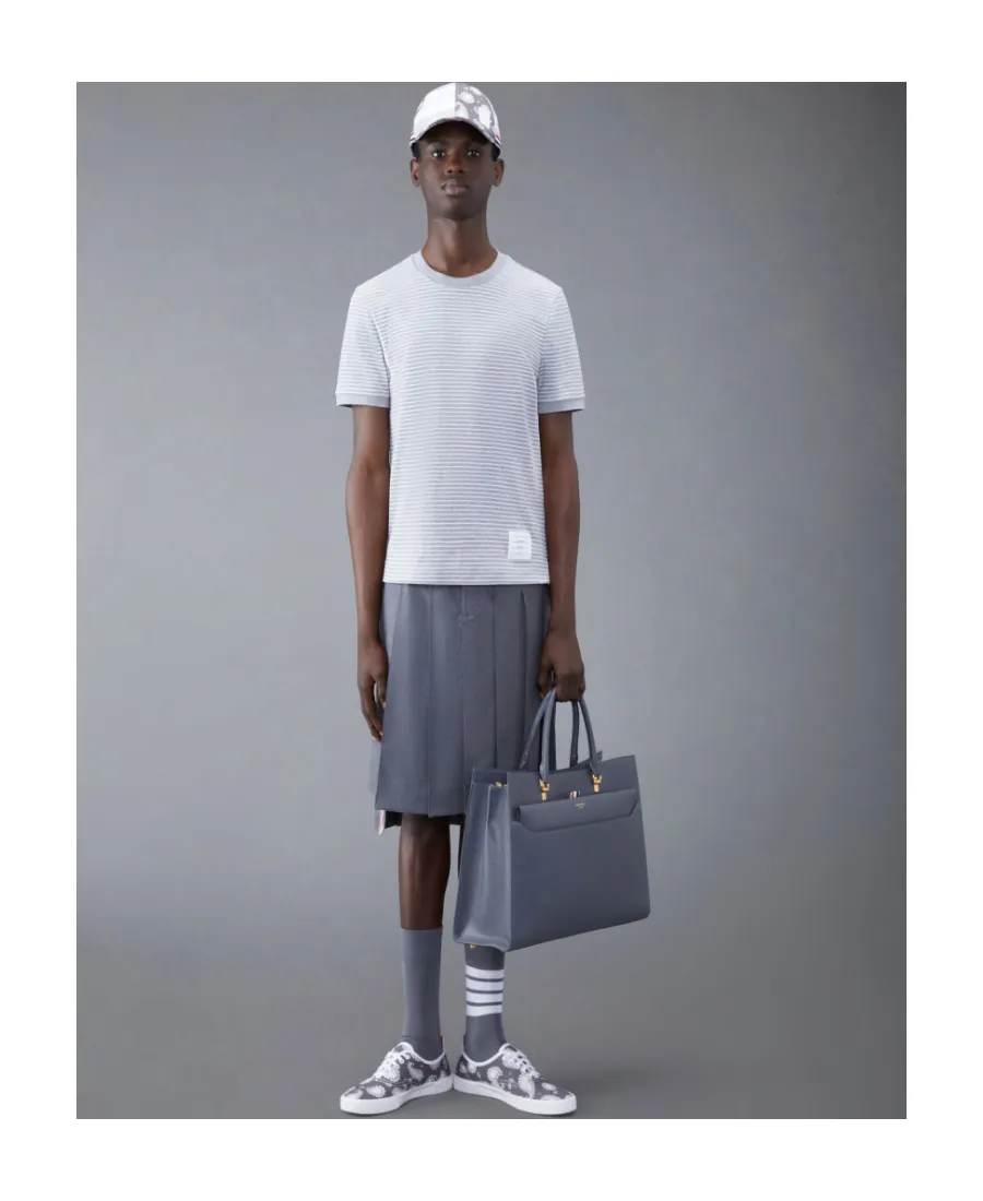 Pinstripe Pattern Crewneck T-Shirt