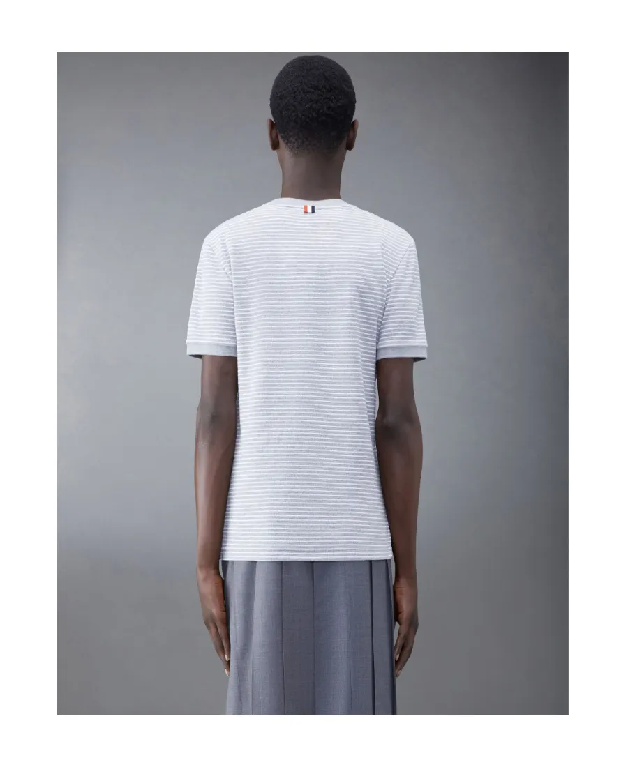 Pinstripe Pattern Crewneck T-Shirt