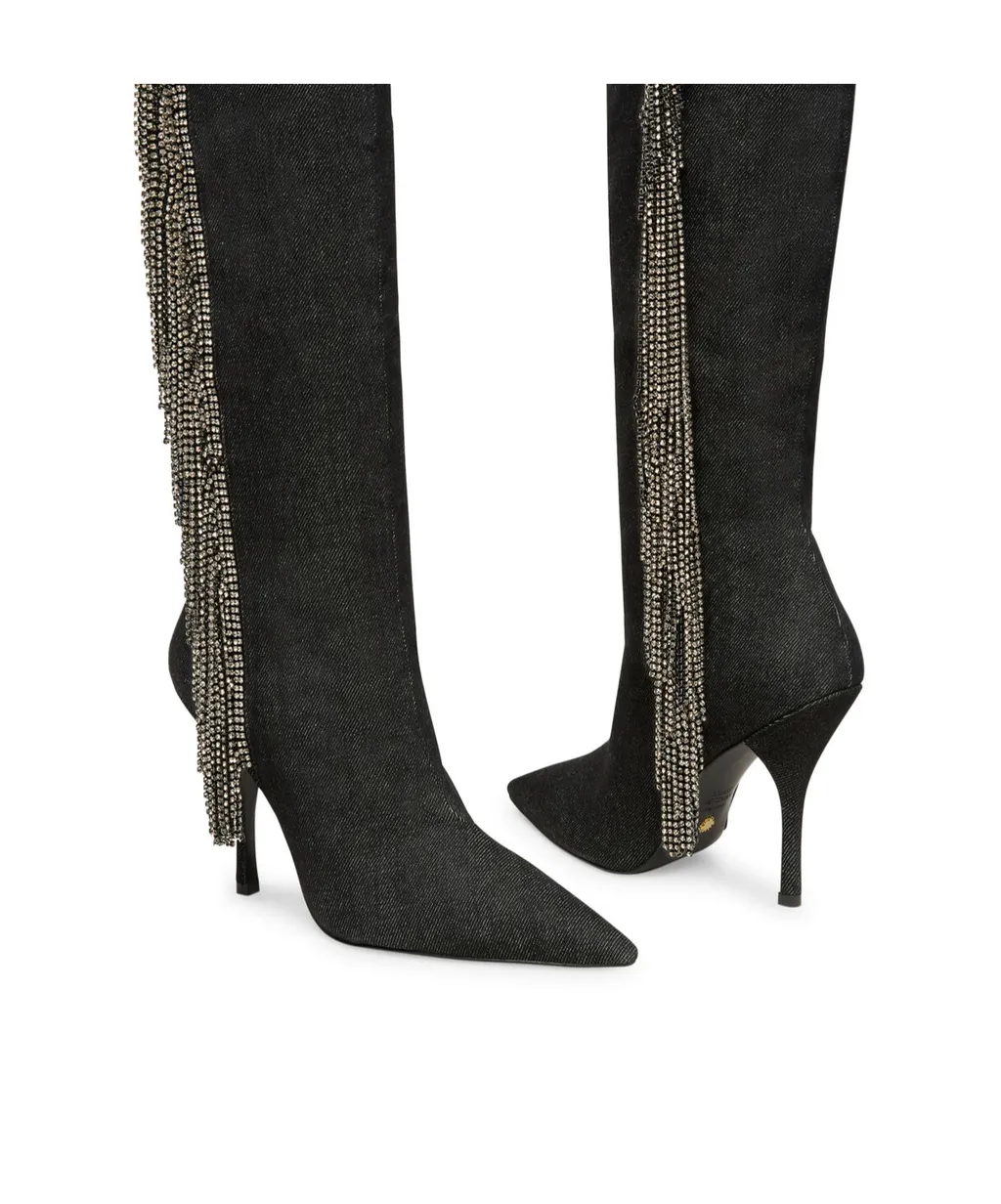 Crystal Fringe 100Mm Knee-High Boots