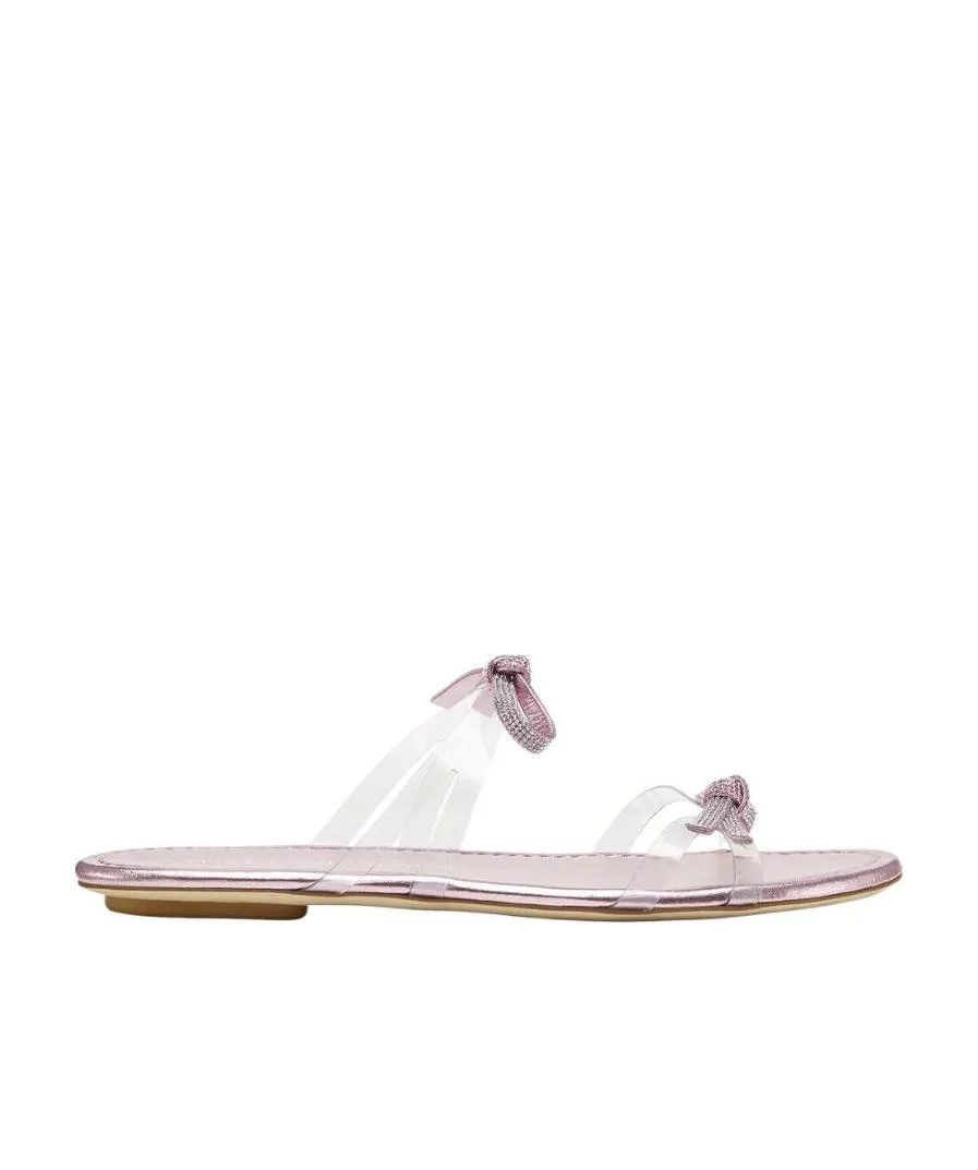 Embellished Sandals With Bow Detail