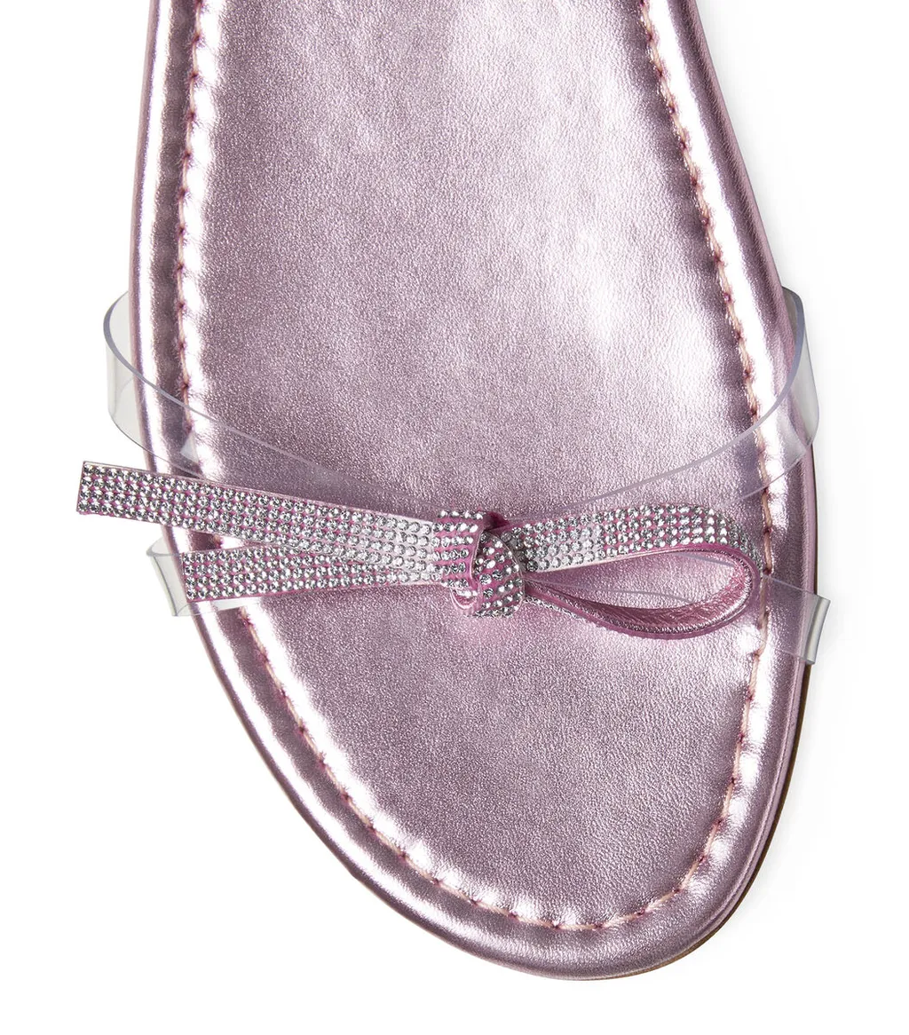 Embellished Sandals With Bow Detail