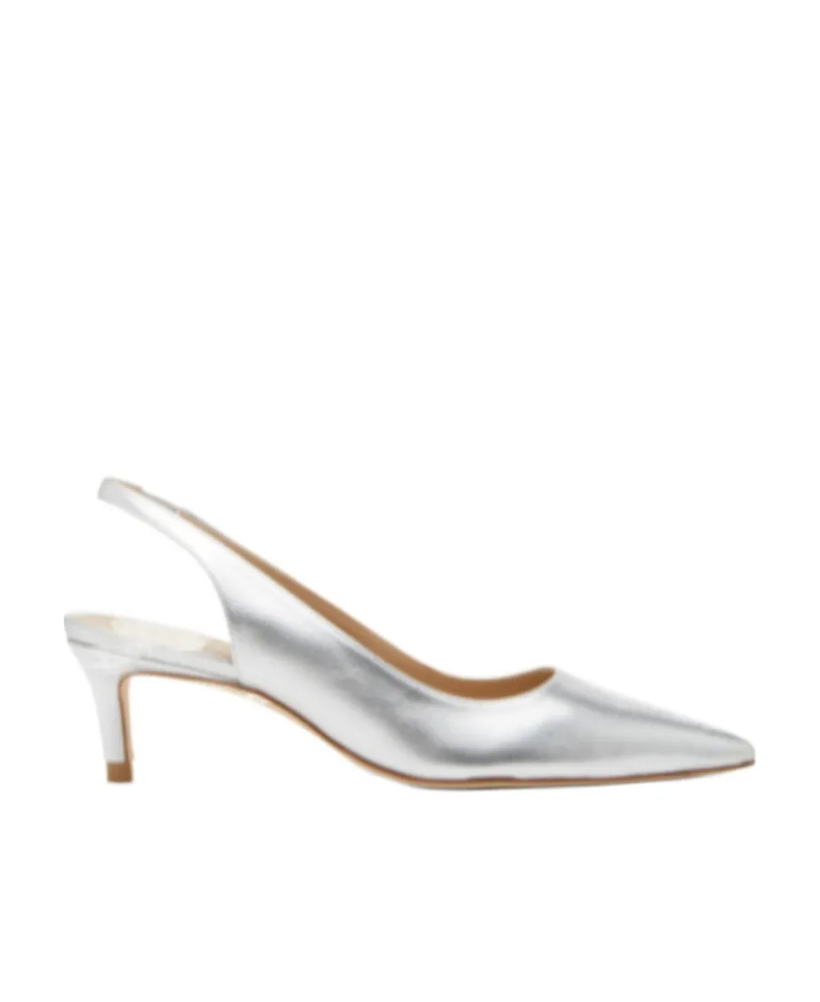 Metallic-Effect Leather Pumps
