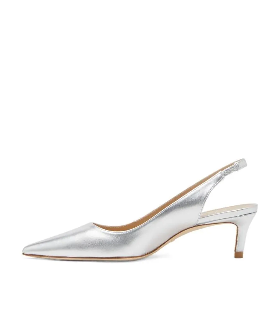 Metallic-Effect Leather Pumps