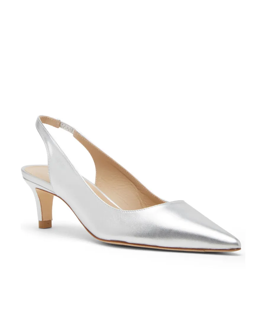 Metallic-Effect Leather Pumps