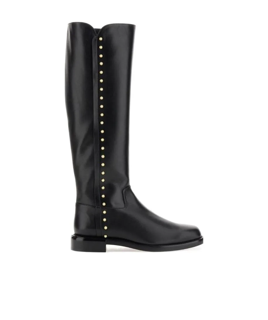 Pearl-Embellished Detail Boots