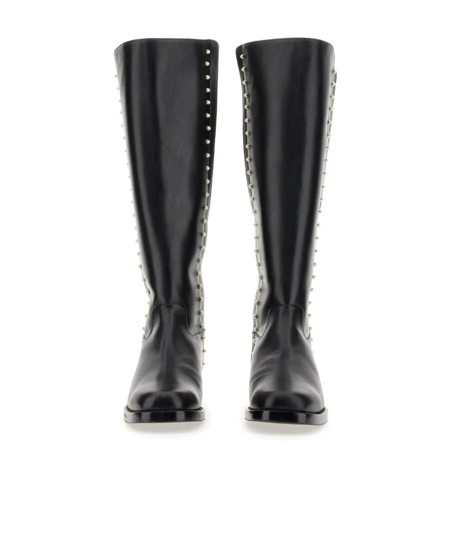 Pearl-Embellished Detail Boots
