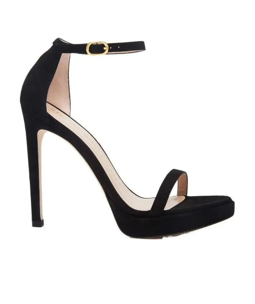 High-Heeled Sandals With Single-Loop Straps