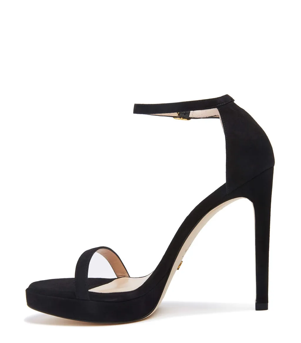 High-Heeled Sandals With Single-Loop Straps