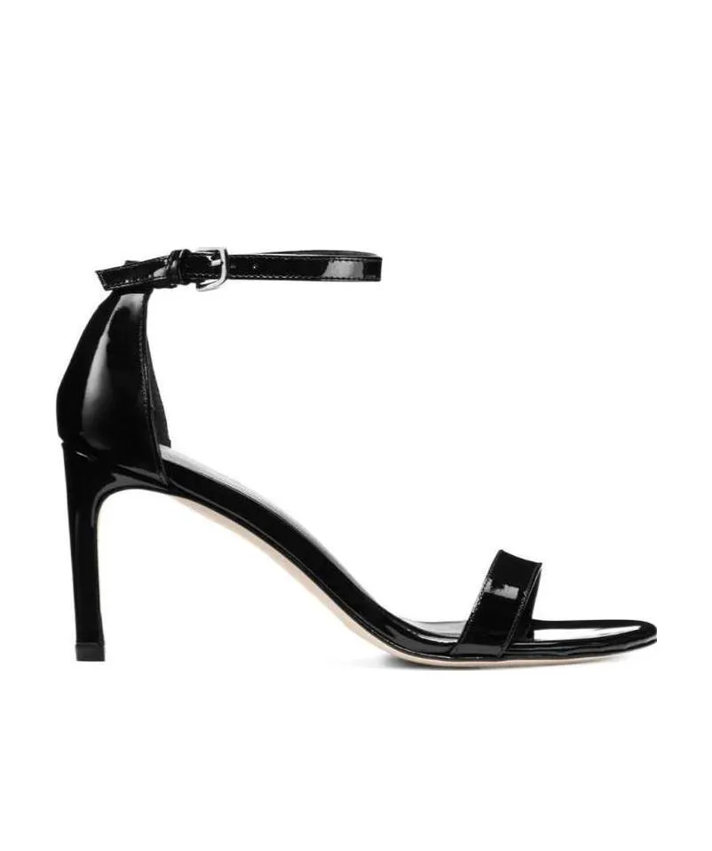 One-Word Buckle High-Heeled Sandals