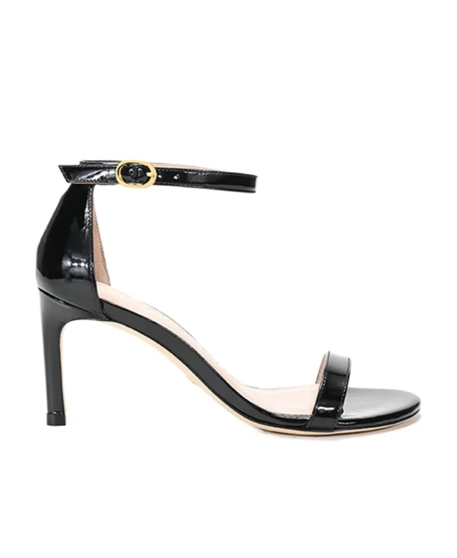 One-Word Buckle High-Heeled Sandals