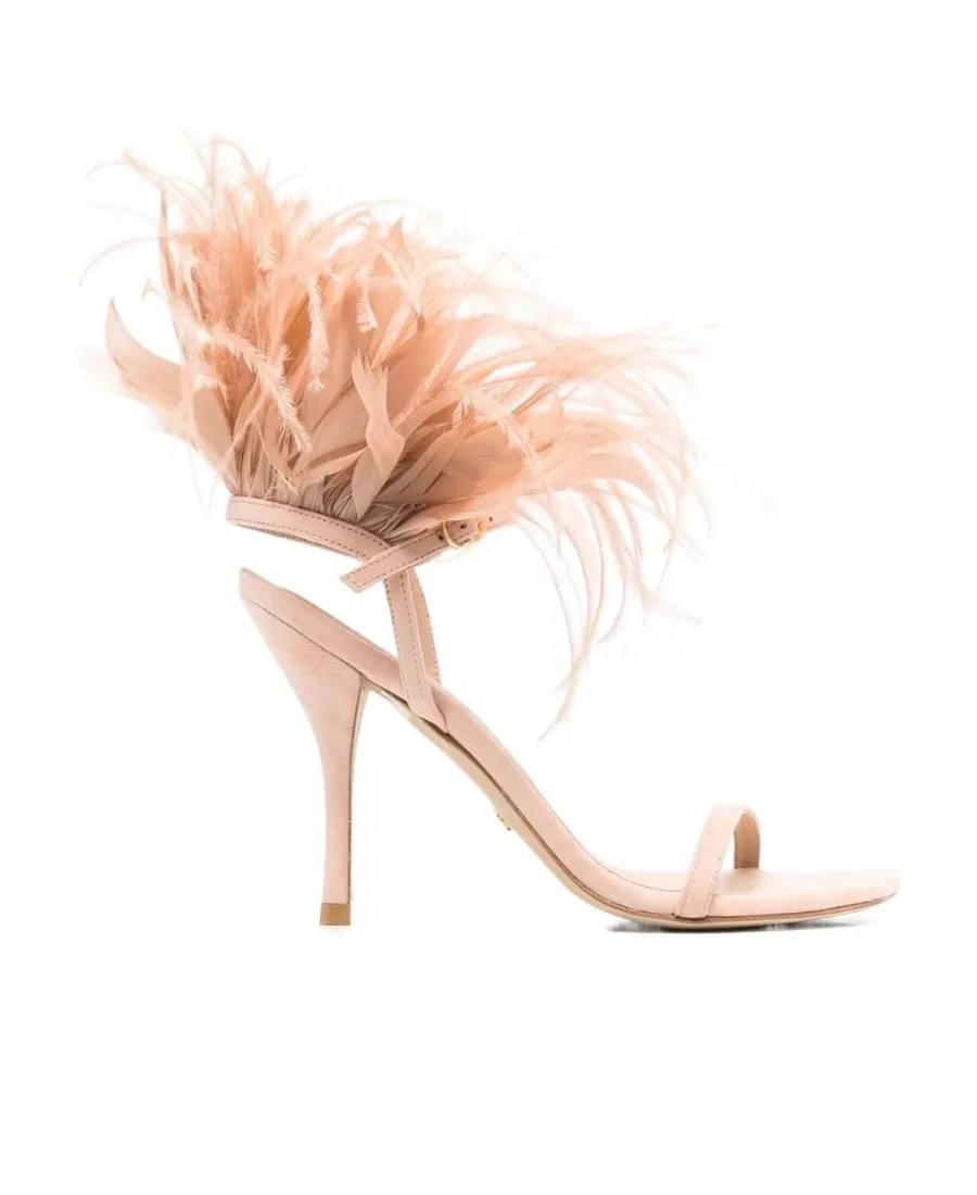 Plume Heeled Sandals